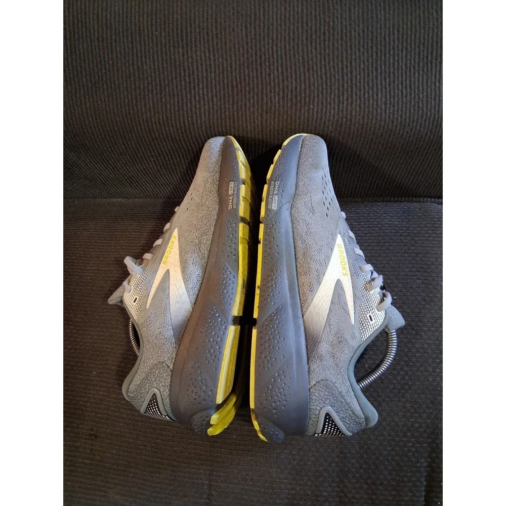 Brooks Ghost 16 Mens Grey Yellow Running Shoes Extra Wide 4E 9.5 1104184E040